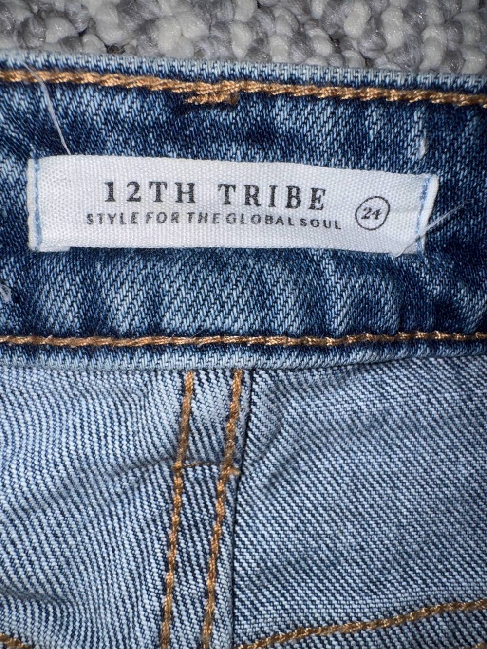 12th Tribe Wide Straight Leg Jeans in Medium Blue Denim - Picture 5 of 11
